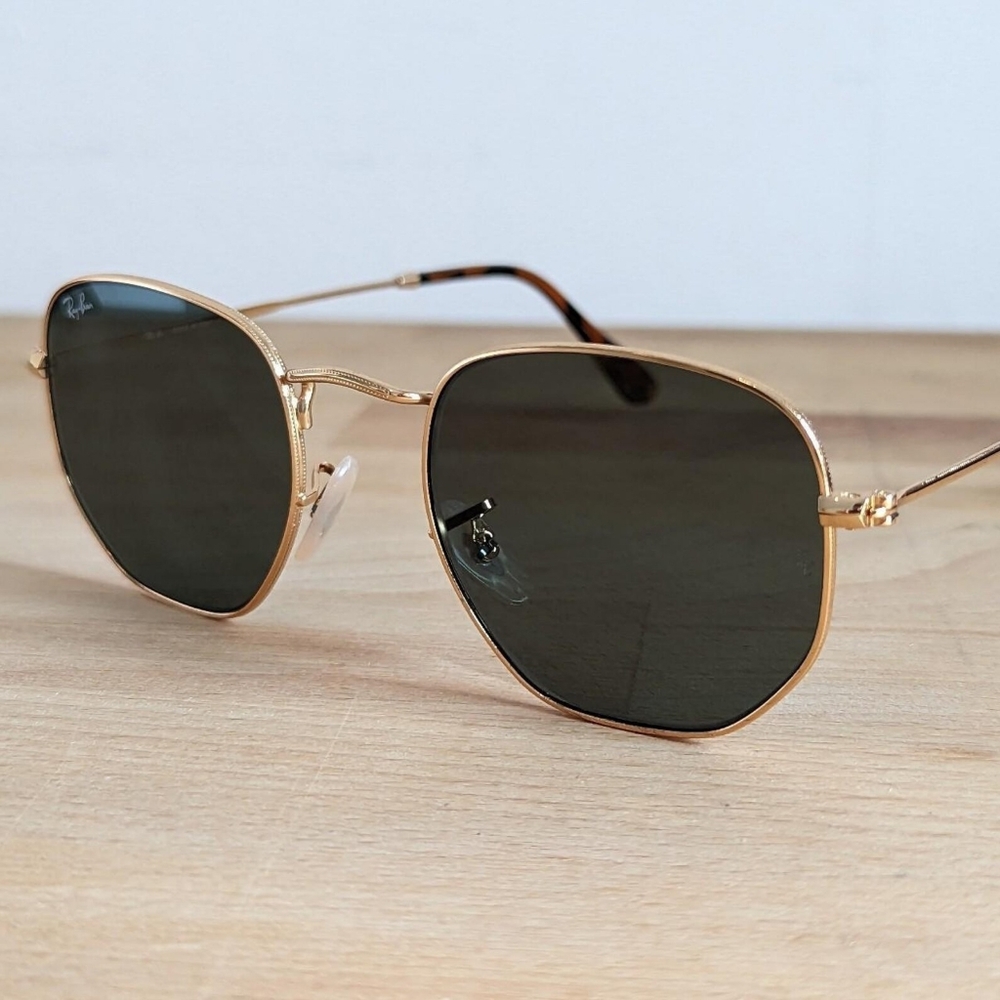 LIKE NEW RayBan Hexagonal RB3548 Green Lens Ray ban Sunglasses - Picture 4 of 12
